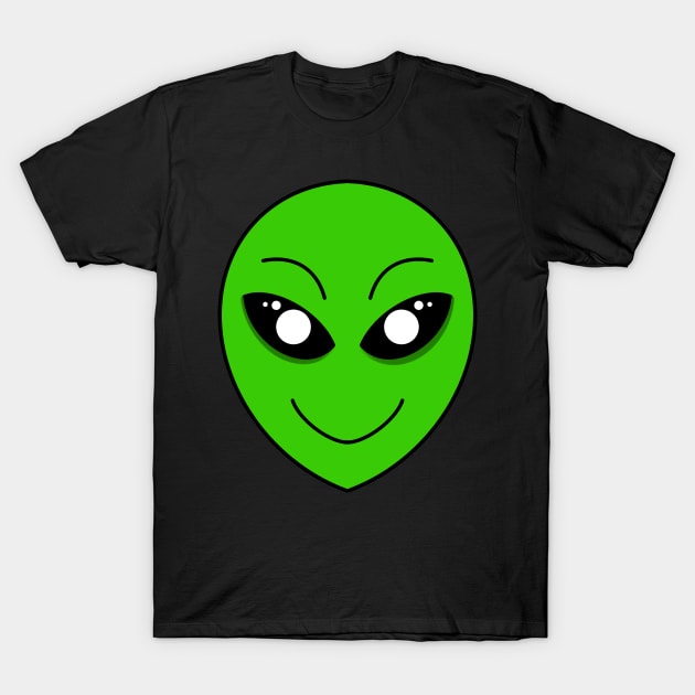 Alien Smiley Face T-Shirt by Kcinnik